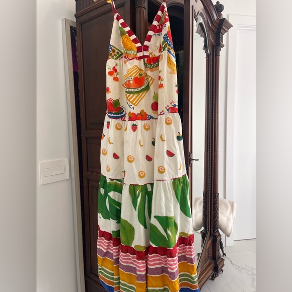 Farm Rio Mixed Picnic Maxi dress New no tags - Picture 4 of 8